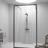 Walk-in shower screen Hietakari Bläk 712 New York, black frame, clear glass