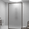 Walk-in shower screen Hietakari Bläk 712 New York, black frame, satin frosted glass