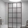 Walk-in shower screen Hietakari Bläk 714 Paris, black frame, satin frosted glass Walk-in shower screen Hietakari Bläk 714 Paris, black frame, satin frosted glass