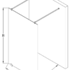 Walk-in shower screen Hietakari Vetro 556 – dimension drawing Walk-in shower screen Hietakari Vetro 556 – dimension drawing