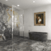 Walk-in shower screen Hietakari Vetro 557, chrome fittings, clear glass Walk-in shower screen Hietakari Vetro 557, chrome fittings, clear glass