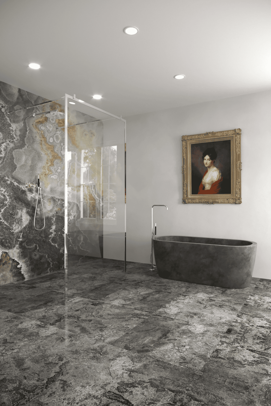 Walk-in shower screen Hietakari Vetro 557, chrome fittings, clear glass Walk-in shower screen Hietakari Vetro 557, chrome fittings, clear glass