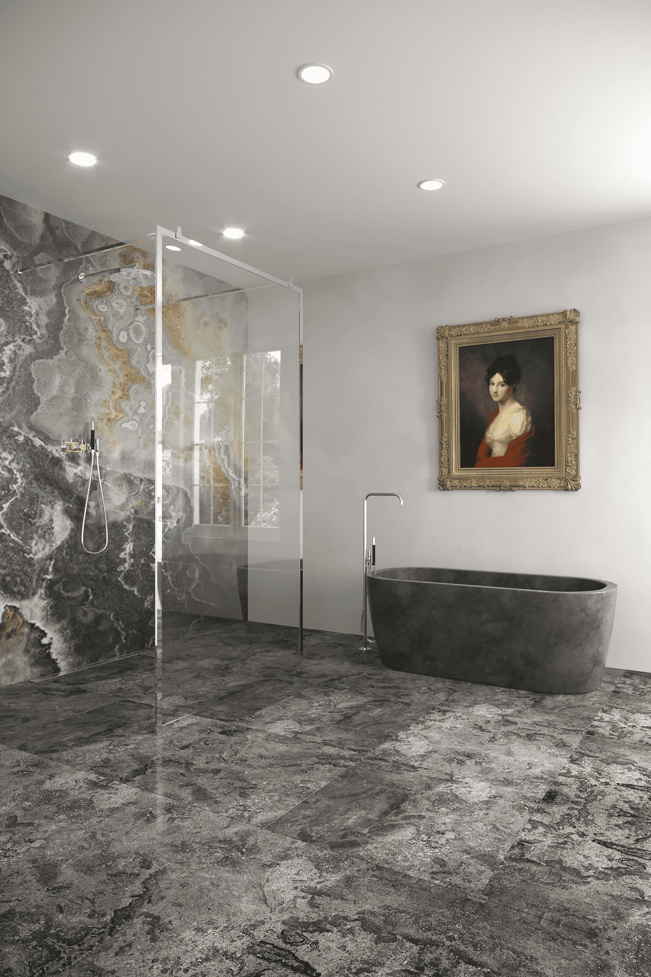 Walk-in shower screen Hietakari Vetro 557, chrome fittings, clear glass Walk-in shower screen Hietakari Vetro 557, chrome fittings, clear glass