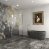 Walk-in shower screen Hietakari Vetro 557, brass fittings, clear glass Walk-in shower screen Hietakari Vetro 557, brass fittings, clear glass