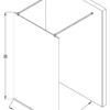 Walk-in shower screen Hietakari Vetro 559 – dimension drawing Walk-in shower screen Hietakari Vetro 559 – dimension drawing