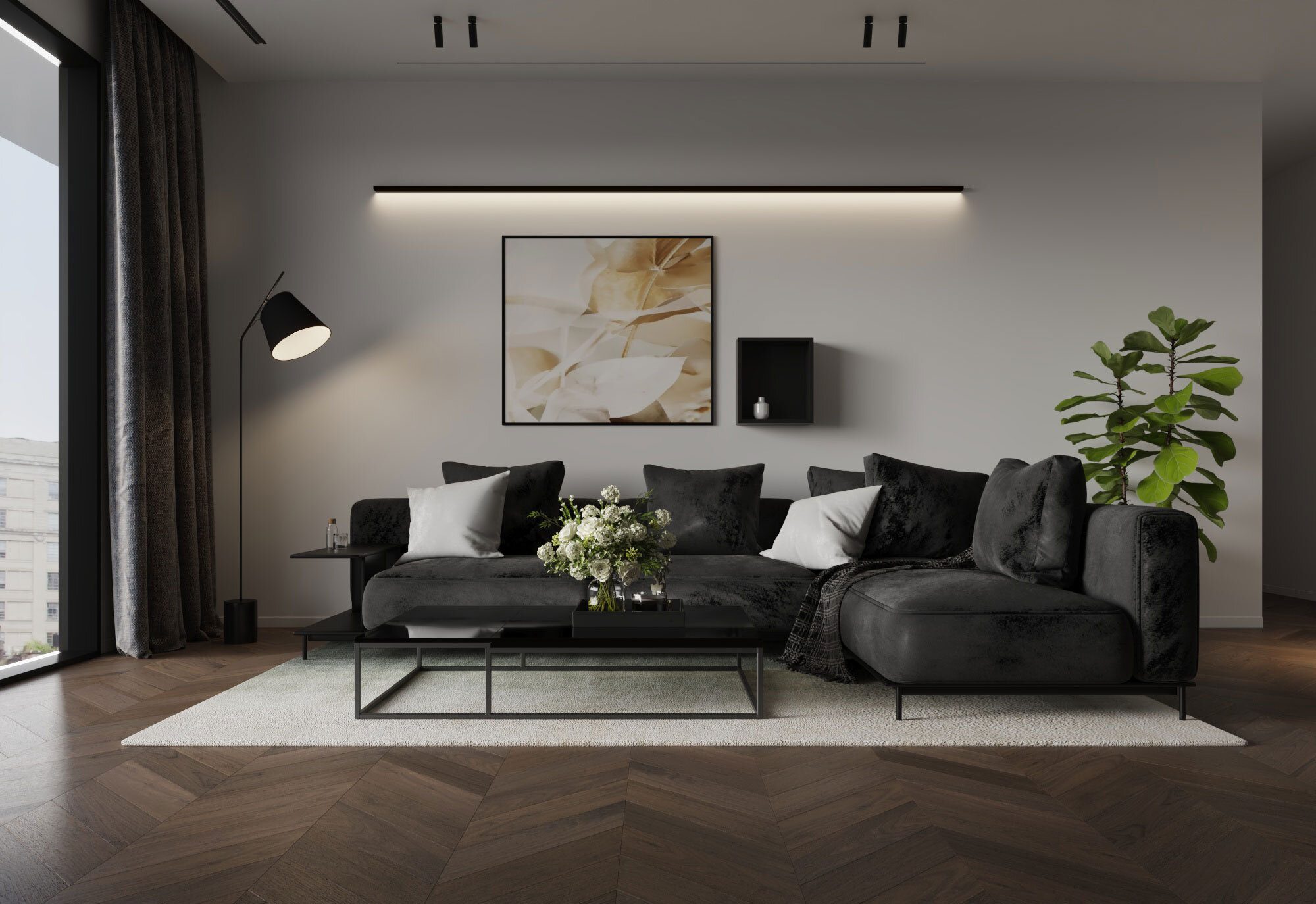 Walnut Chevron Parquet Esta AB extra matt lacquered – 3