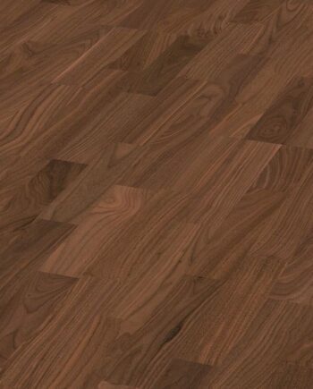 Walnut parquet Meister, Longlife PC 200, American walnut harmonious 09043, 3-strip, 2400 x 200 mm, brushed, ultra matt lacquered