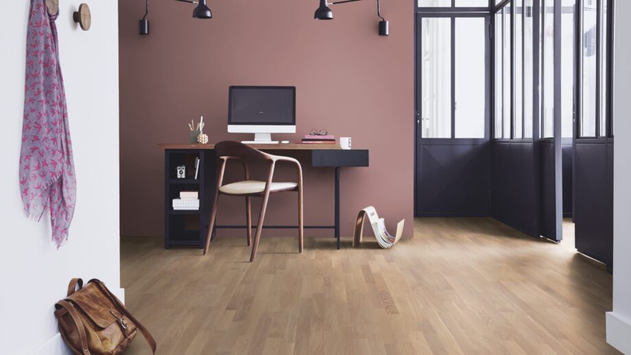 Parquet Tarkett, Shade, Oak Satin Soft White TreS, 3-strip, Proteco Hardwax Oil