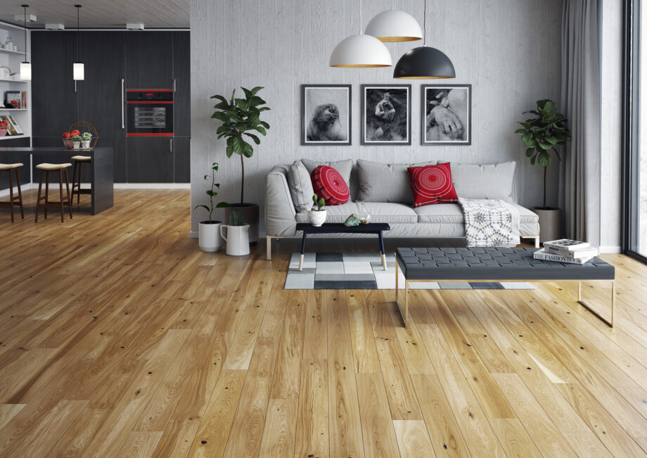 Parquet Oak, Piccolo Conchi, 1-strip, beveled, semi-glossy lacquer