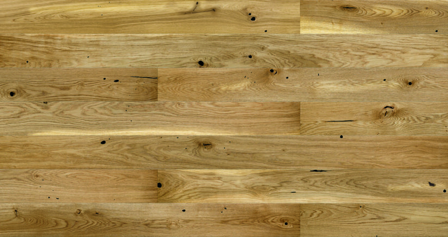 Parquet Oak, Grande Raisins, 1-strip, beveled, brushed, matt lacquer