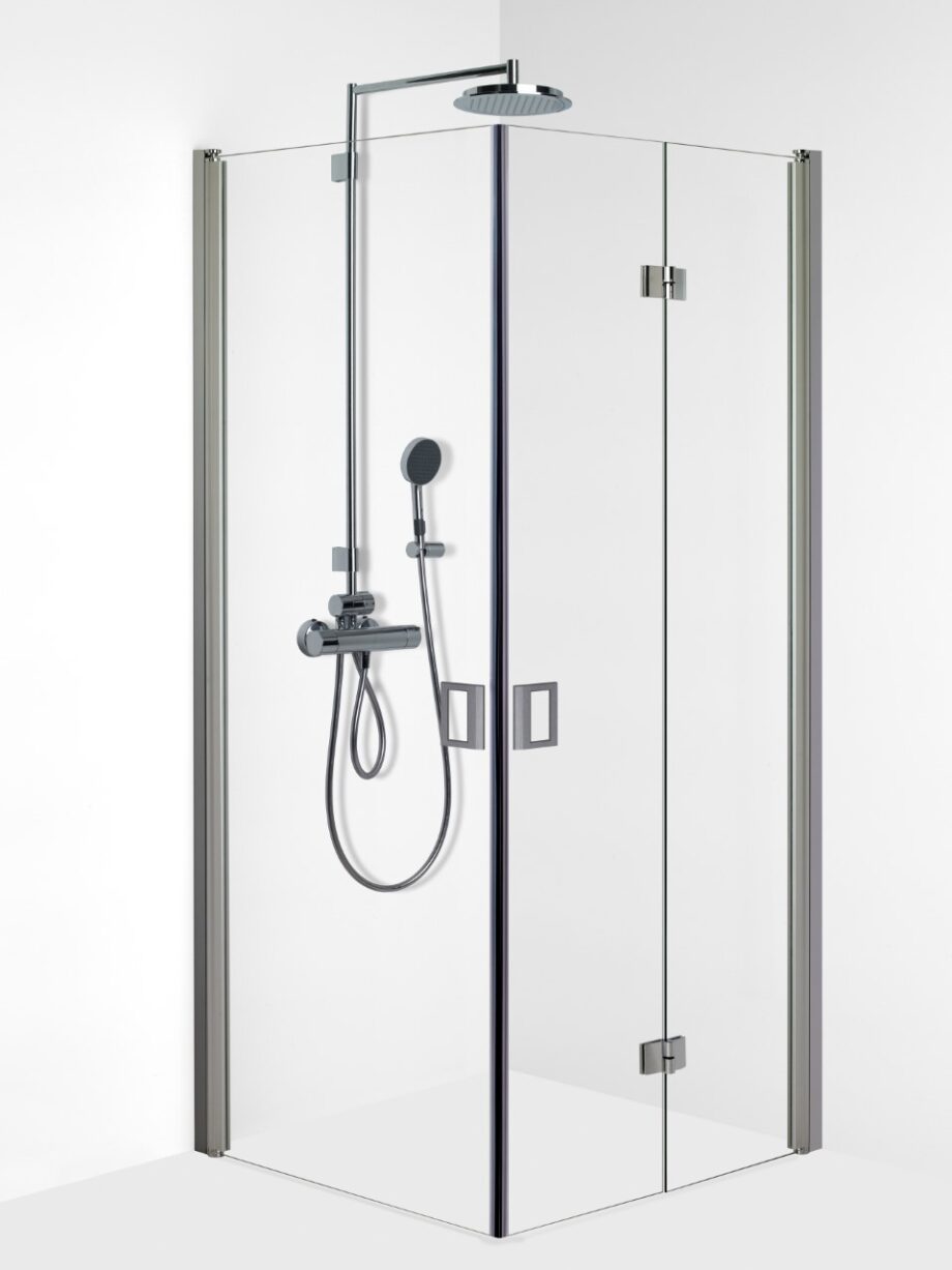 Shower corner with door and folding door FENIC 312x313