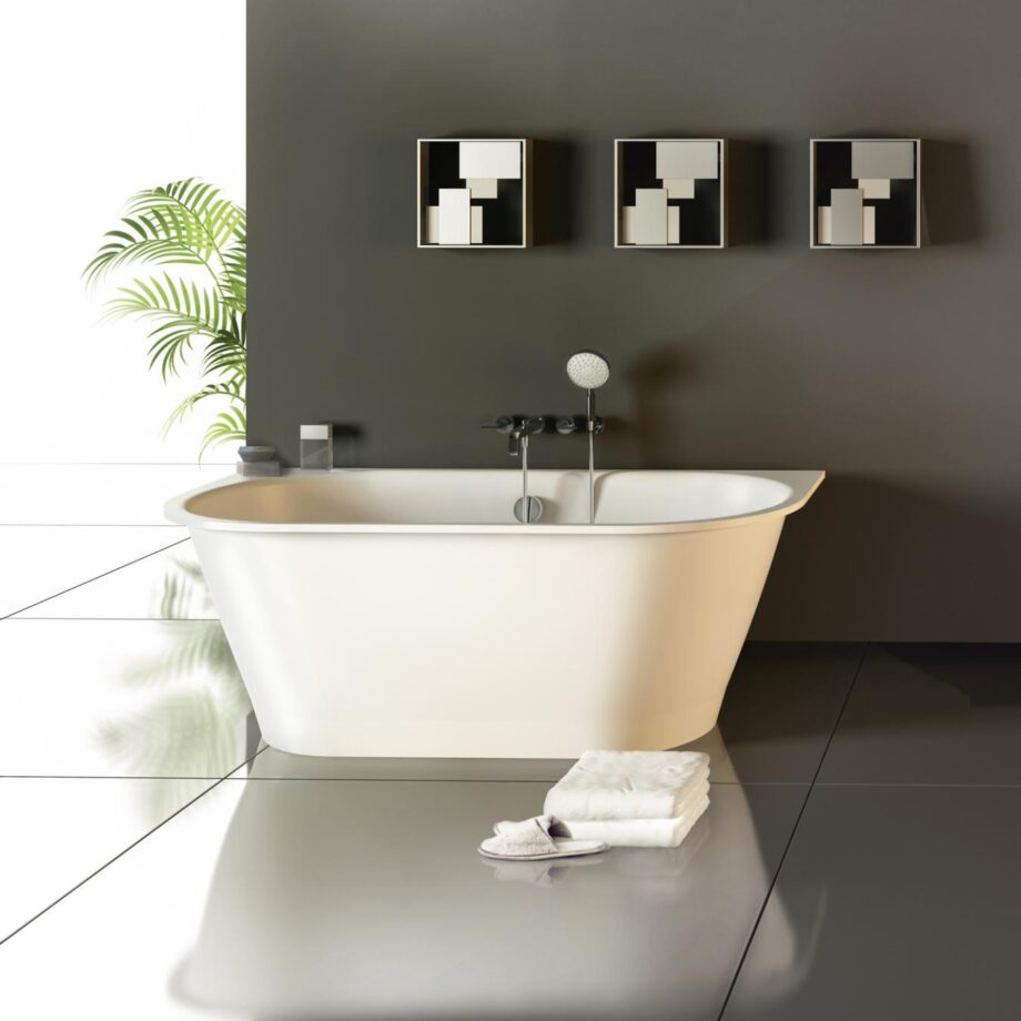 Bathtub PAA VARIO GRANDE cast stone, with 2 rounded corners A,D