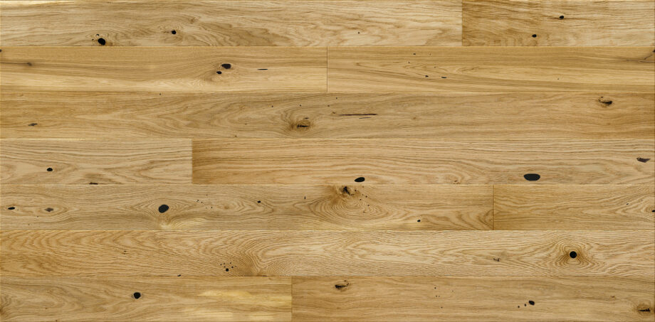 Parquet Oak, Medio Raisins, 1-strip, beveled, brushed, matt lacquer