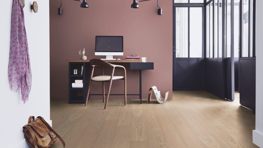 Parquet Tarkett, Viva, Oak White, 1-strip, 4 sides bevelled, brushed, Proteco Natura mat lacquer