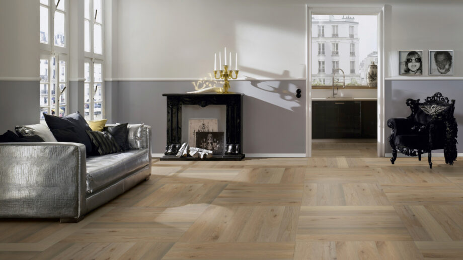 Parquet Oak, ter Hürne, Oak sand brown, brushed, beveled, natural oil-treated