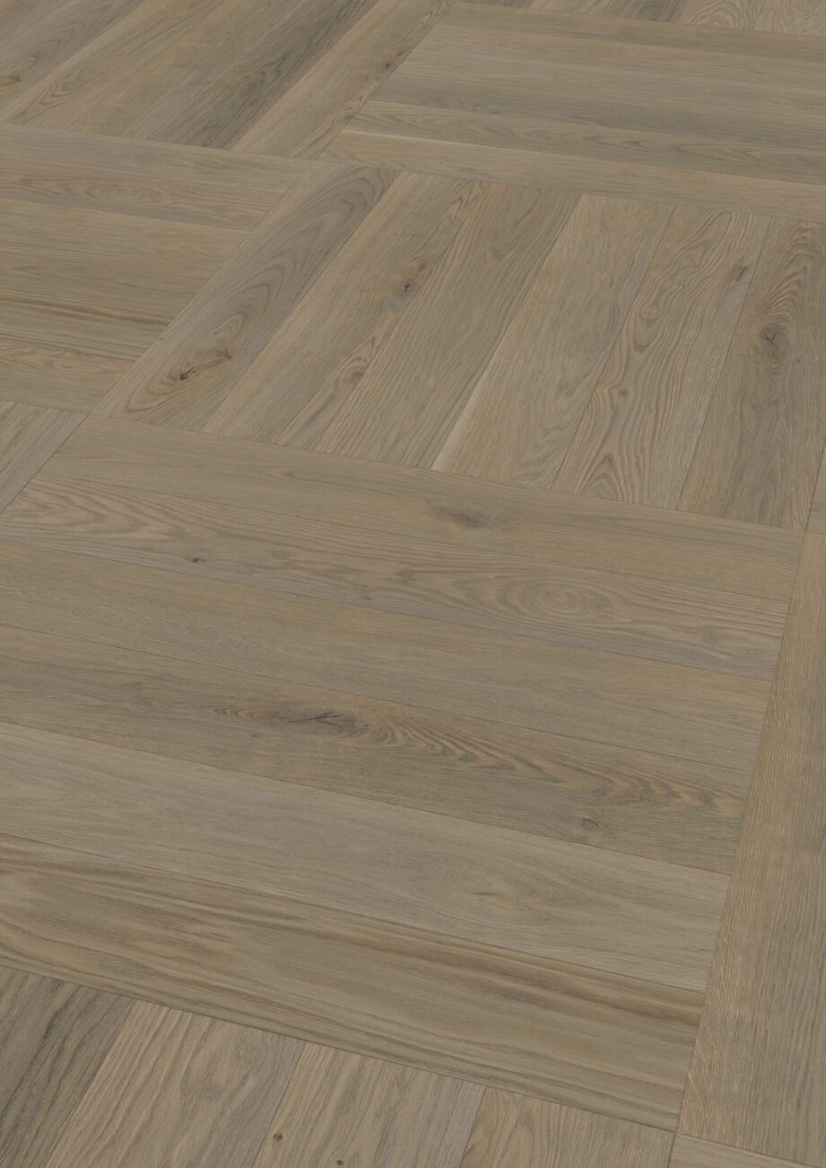 Parquet Oak, ter Hürne, Oak smoke grey, brushed, beveled, natural oil-treated