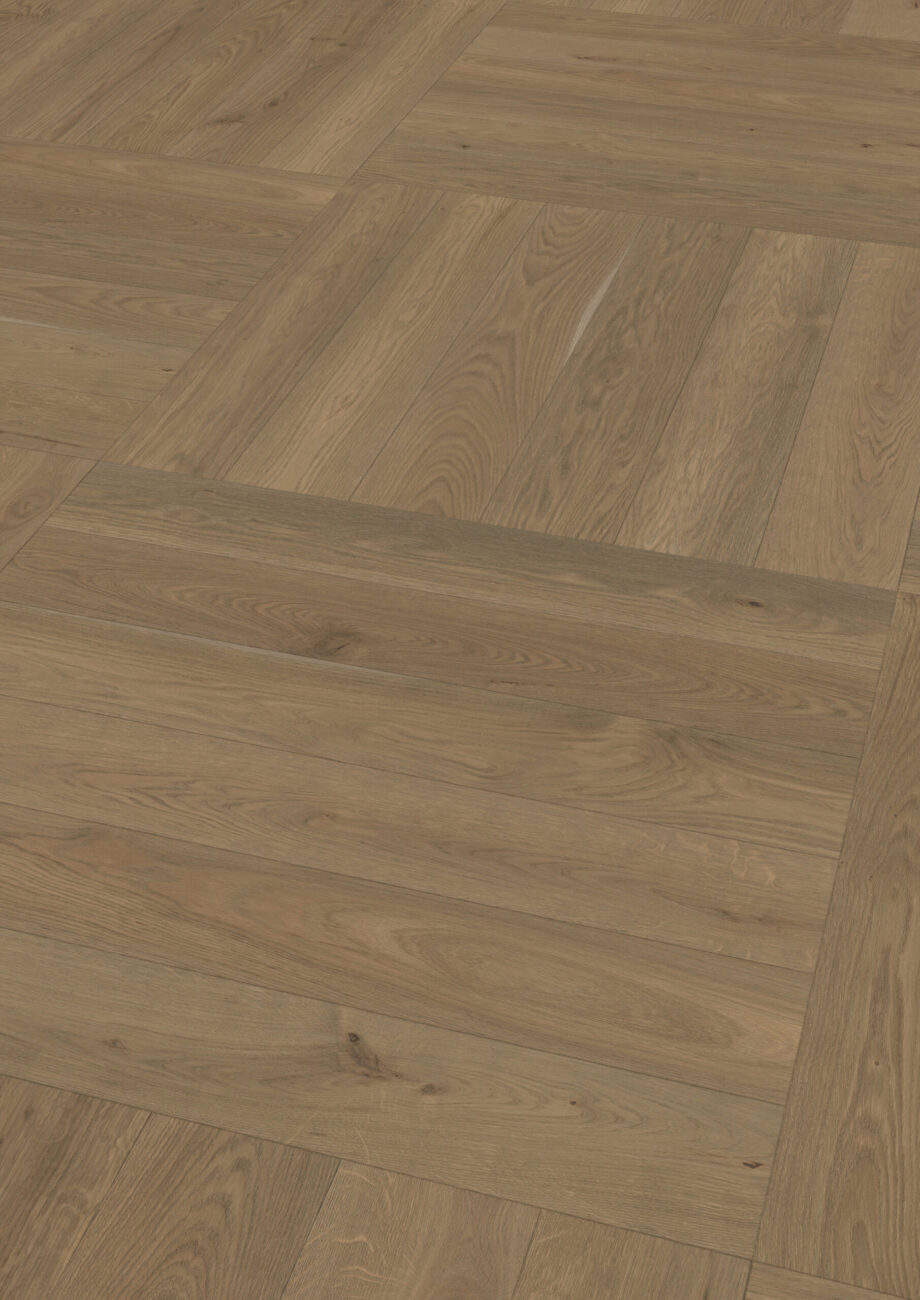 Parquet Oak, ter Hürne, Oak terra brown, brushed, beveled, natural oil-treated