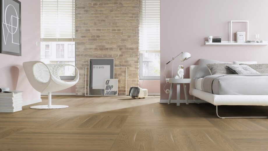 Parquet Oak, ter Hürne, Oak terra brown, brushed, beveled, natural oil-treated