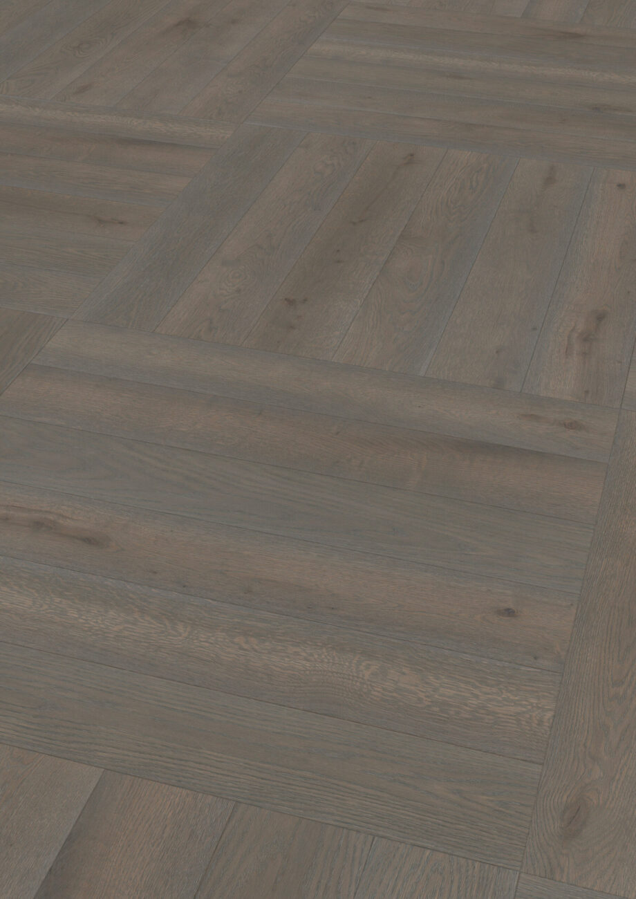 Parquet Oak, ter Hürne, Oak azure brown, brushed, beveled, natural oil-treated