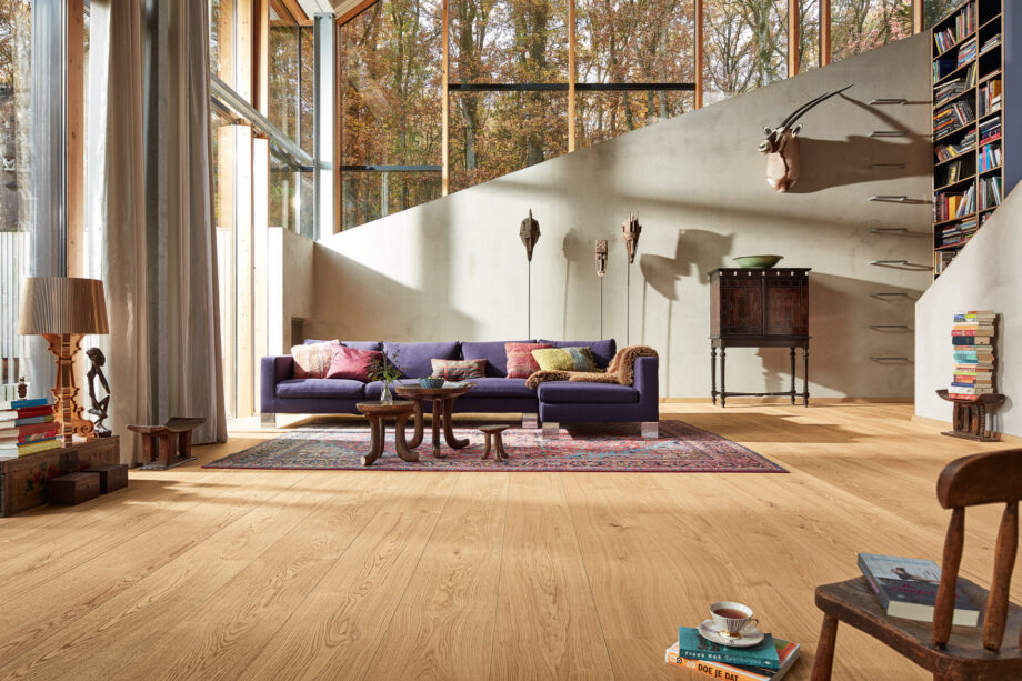 Parquet Meister Lindura Pure natural oak 320mm, brushed, 1-strip, naturally oiled