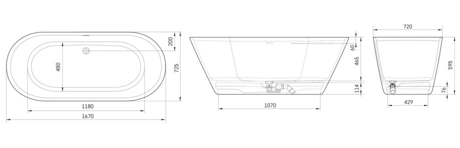 Bathtub PAA STORIA cast stone