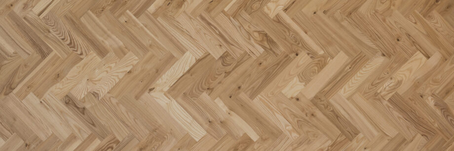 Strip parquet / herringbone parquet ash rustic unfinished