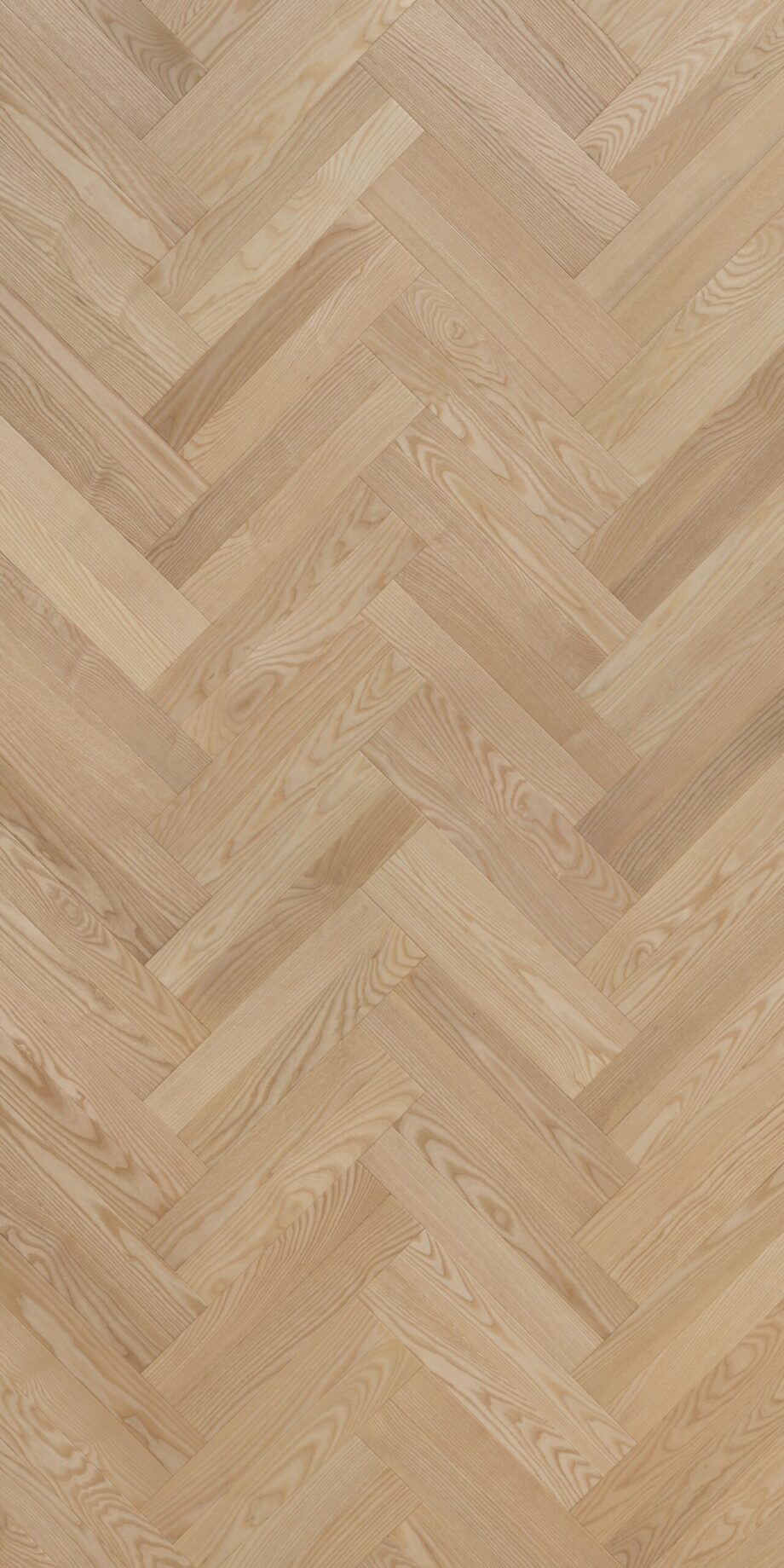 Herringbone parquet ash natur, beveled 4 sides, oiled