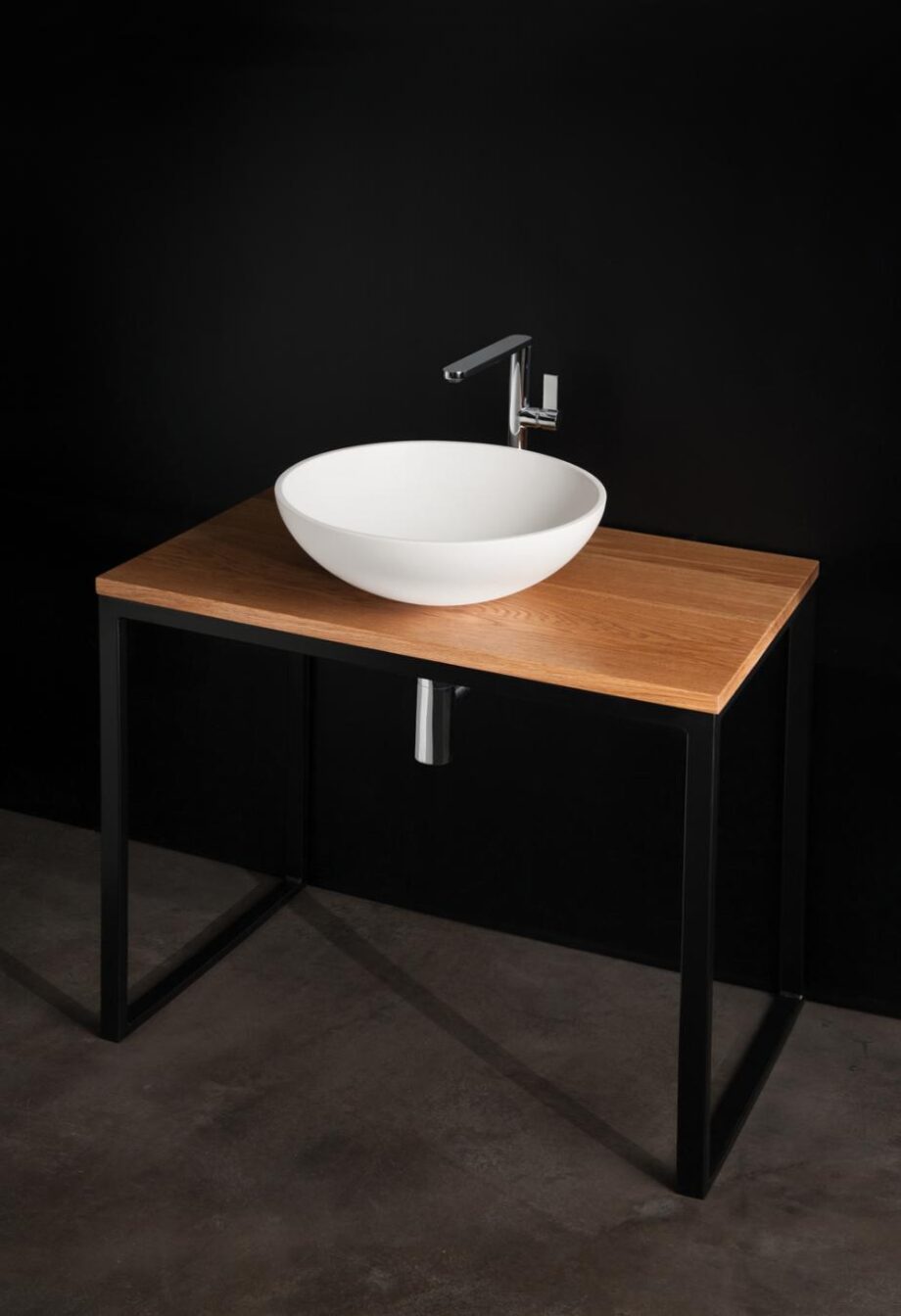 Washbasin PAA ROUND ON Silkstone matt washbasin on surface