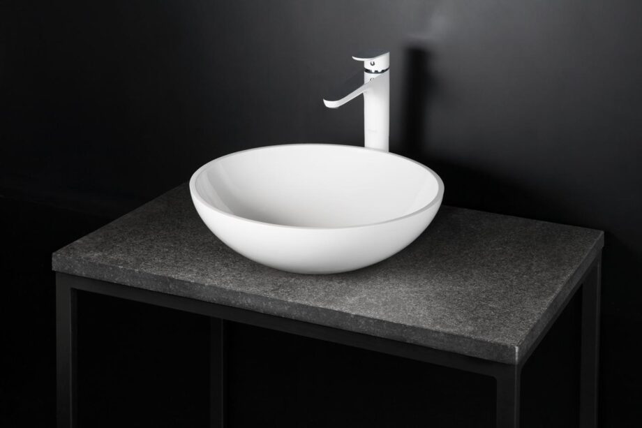 Washbasin PAA ROUND ON Silkstone matt washbasin on surface