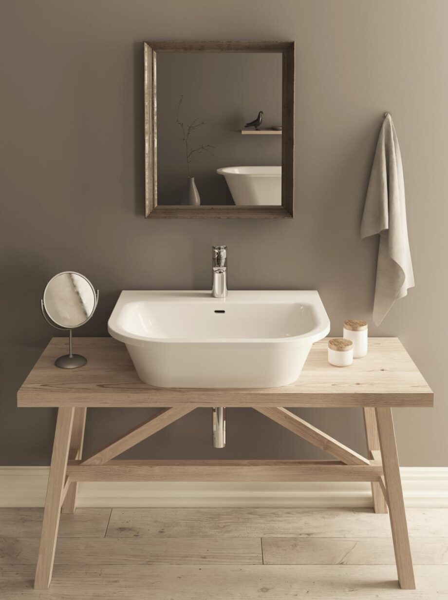 Washbasin PAA VARIO cast stone, installed on the work surface or on the wall