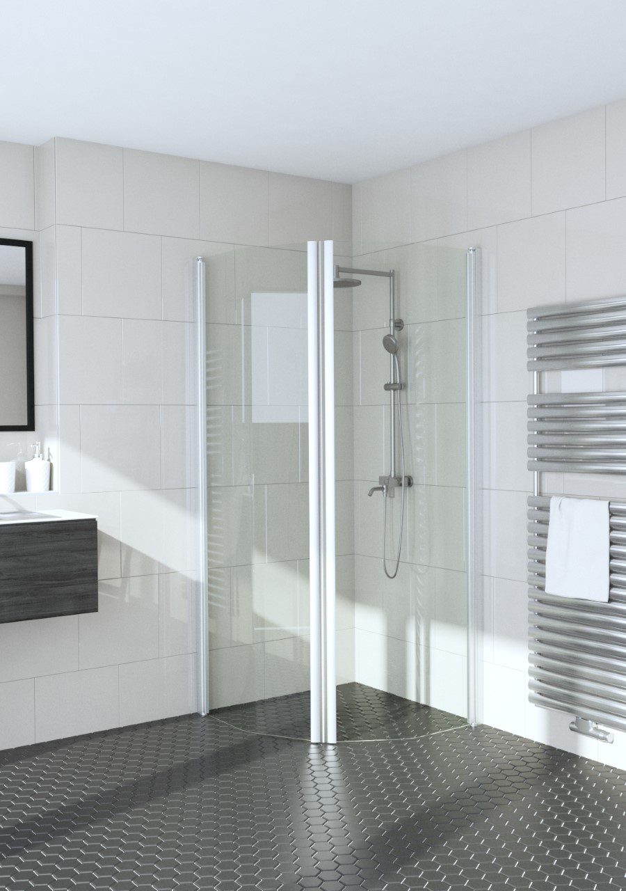 Shower corner (beveled) with doors INFINIA 232X232