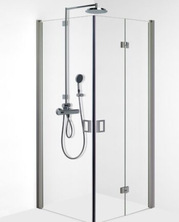 Shower corner with door and folding door FENIC 312x313