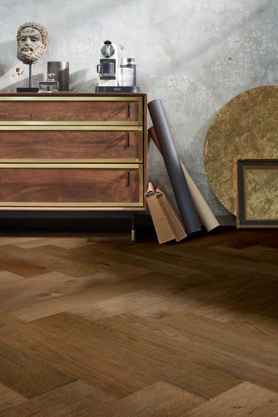 Herringbone parquet Meister Lindura Classic olive grey oak, structured, ultra matt lacquered – 3