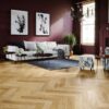 Parquet Oak, Bright, 1-strip, beveled, brushed, stained, natural oil, herringbone, click – 2