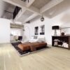 Parquet Oak, Oak Nordic London, 1-strip, brushed, beveled, white extra matte lacquer 5-11% – 2