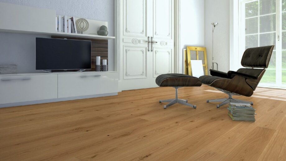 Parquet Tarkett, Elegance, Oak, brushed, 4 sides beveled, 1-strip, Proteco Hardwax Oil – 4