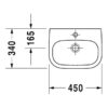 Washbasin Duravit D-Code 450mm – view 2 Washbasin Duravit D-Code 450mm – 2