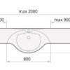 Washbasin PAA BETA cast stone 1501-2000 mm – 3