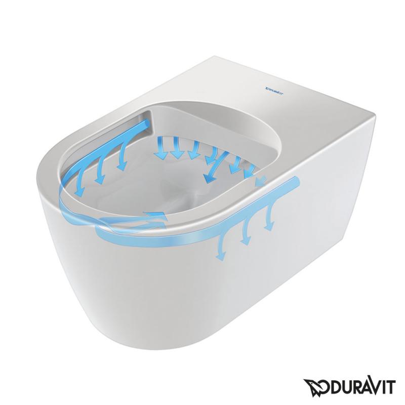 Toilet wall-mounted Duravit ME by Starck Rimless, Durafix, with soft-close seat – 3