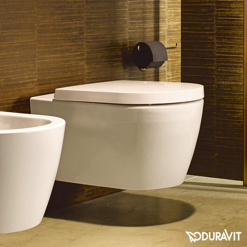 Toilet wall-mounted Duravit ME by Starck Rimless, Durafix, with soft-close seat – 4