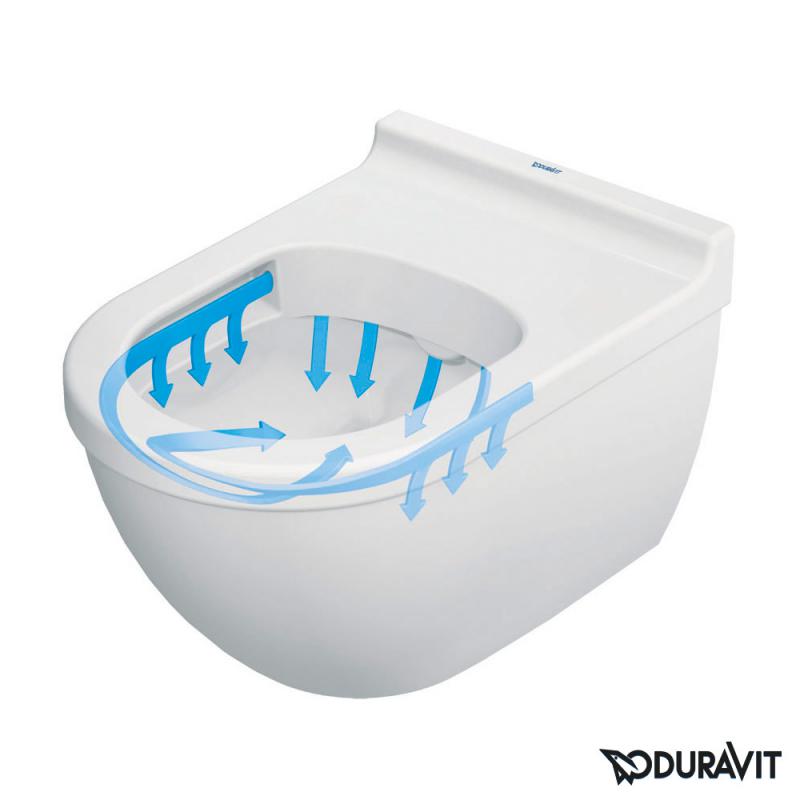 Toilet wall-mounted Duravit Starck 3 Rimless, Durafix, with soft-close seat 45270900A1 – 3