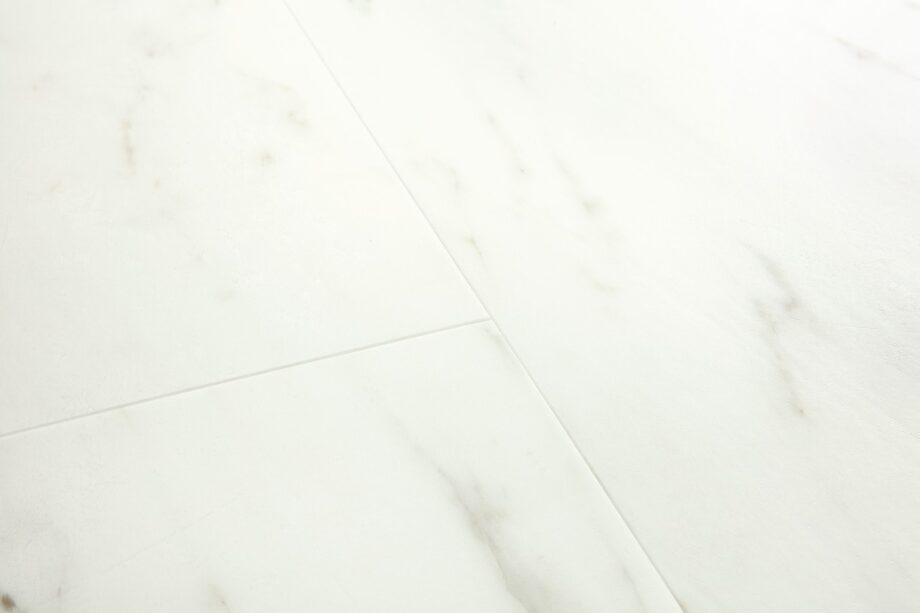 Vinyl parquet SPC Quick Step marble carrara white alpha tiles, beveled