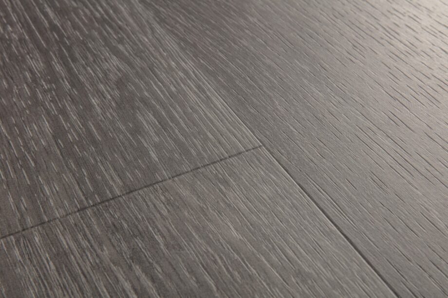 Vinyl parquet SPC Quick Step silk oak dark grey alpha small planks, beveled