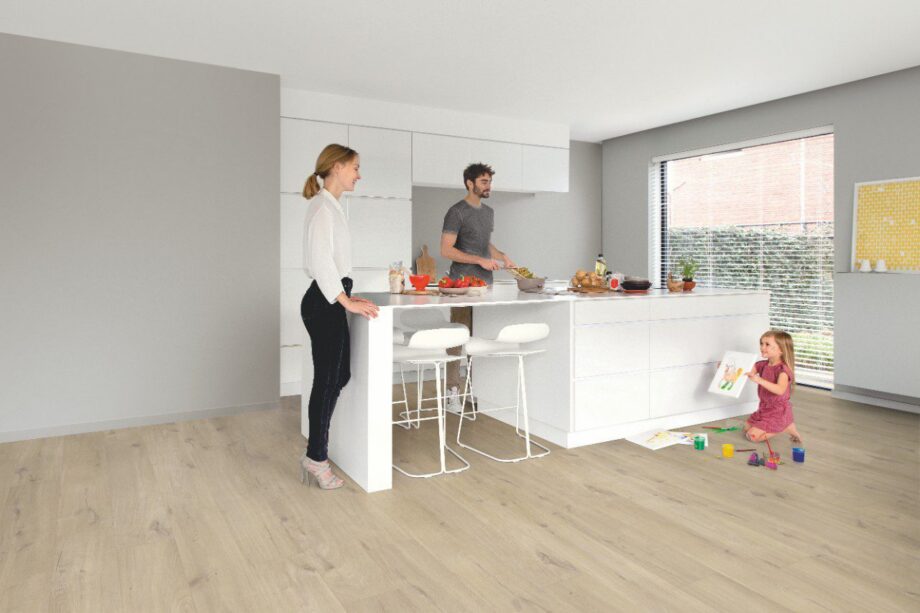 Vinyl parquet SPC Quick Step cotton oak beige alpha medium planks, beveled – 3