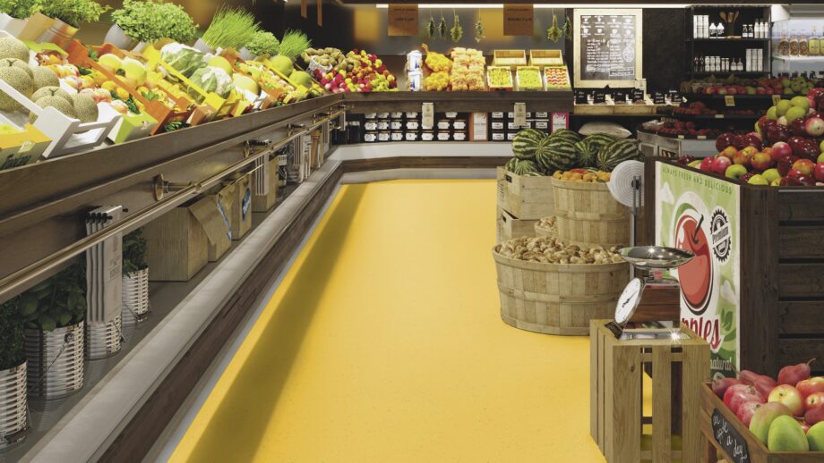 Linoleum floor Gerflor Lino Art Star 0001 Lemon Yellow