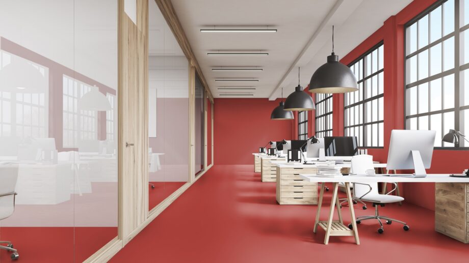 Linoleum floor Gerflor Uni Walton 0010 Pompeji Red