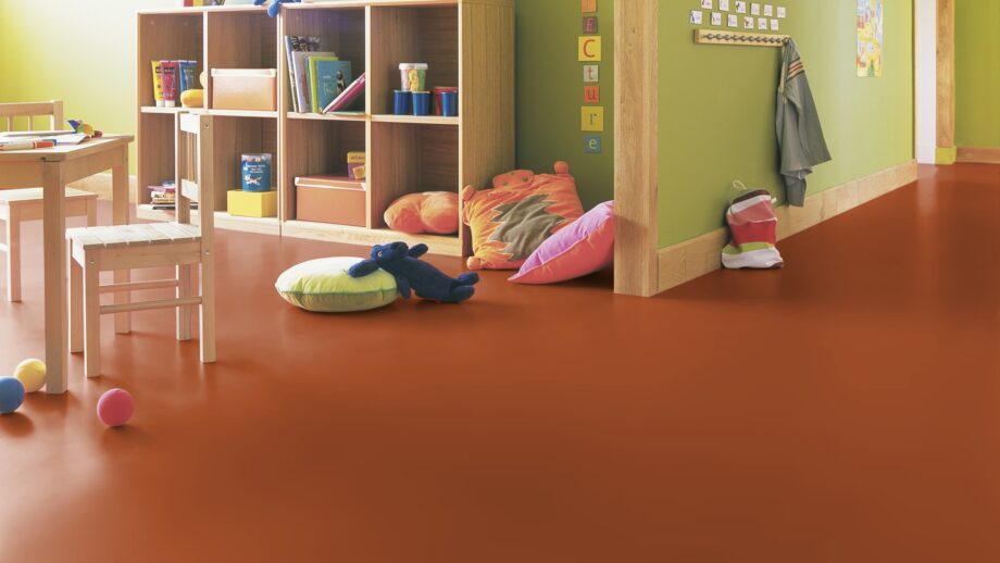 Linoleum floor Gerflor Uni Walton 0062 Mediterranean Orange