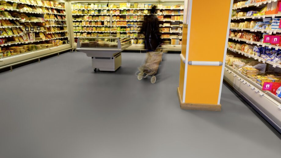 Linoleum floor Gerflor Uni Walton 0081 Nickel Grey