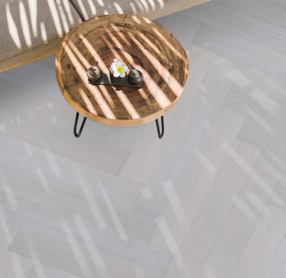 Herringbone parquet Oak DIA, 4 sides beveled, brushed, matt lacquered