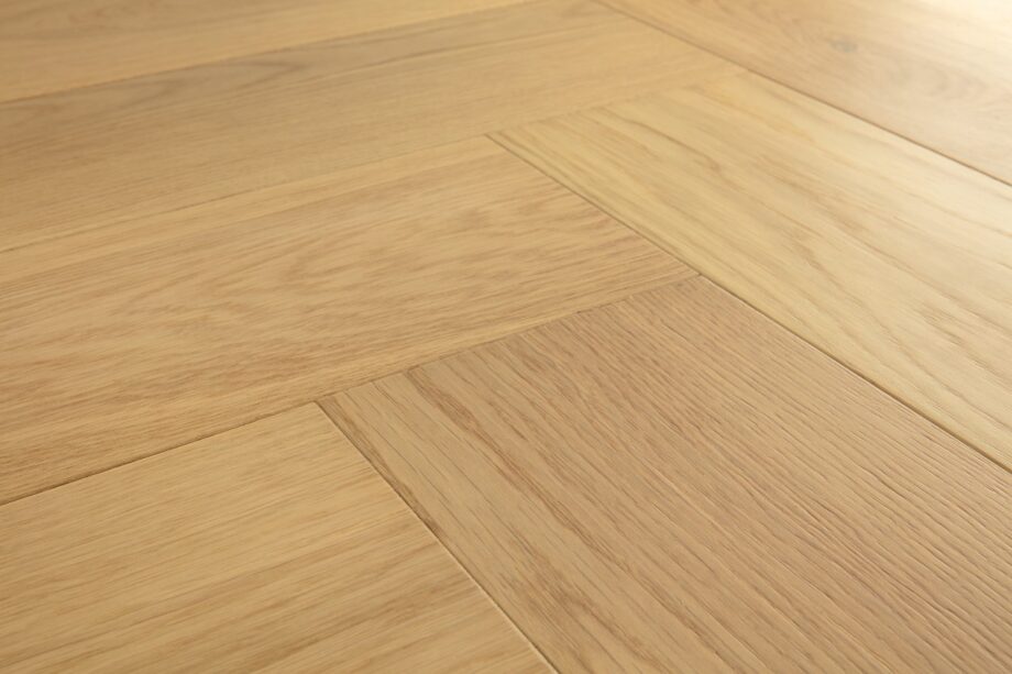 Herringbone parquet oak disegno pure light, Quick Step, beveled, extra matt lacquered